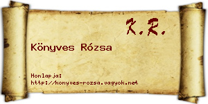 Könyves Rózsa névjegykártya